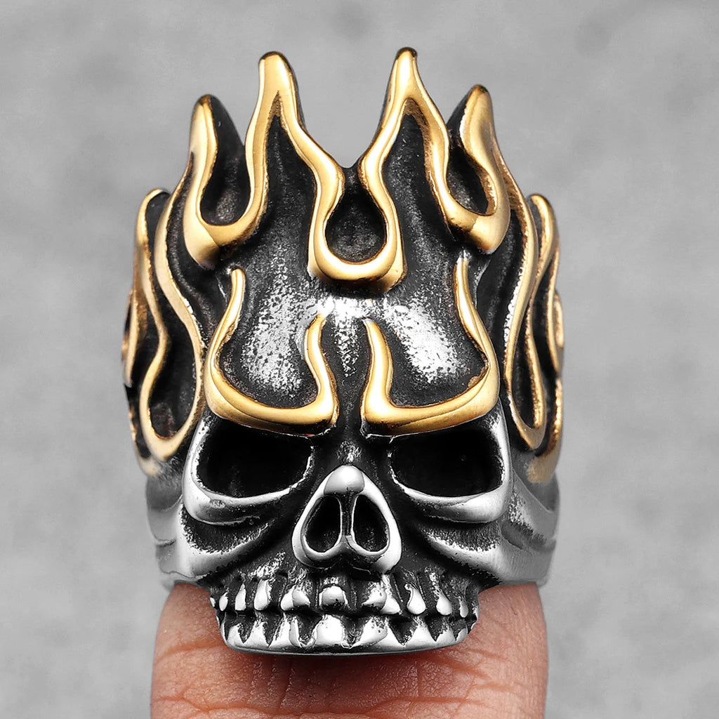 Skull Fire God Ring Stainless Steel