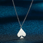 Kinitial Stainless Steel Necklaces Dainty Jewelry Playing Card Hearts Poker Spade Pendant Necklace Party Gift