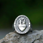 Sacred Heart Jesus Cross Ring for Men and Women — Stainless Steel