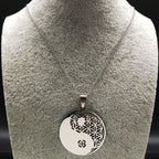 Yin Yang Flower of Life Stainless Steel Necklace for Women Men Silver Color Necklaces & Pendants Jewelry bisuteria N428-QKCS02