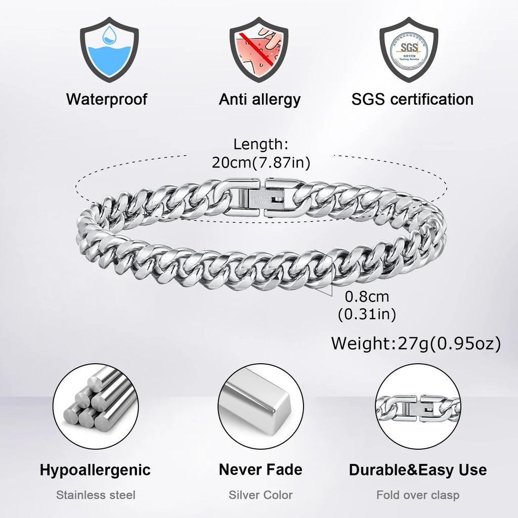 Cuban Curb Chain Bracelet 12mm — Stainless Steel