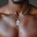 Iced Out Masked Head Pendant — 925 Silver