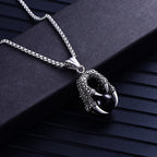 Dragon Claw Stone Pendant — Stainless Steel