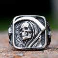 Death Sickle Skull Ring — 316L Stainless Steel