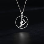Unift Stainless Steel Sport Women Necklace Runner Rhythmic Gymnastics  Silhouette Pendant Fashion Birthday Jewelry Wholesale