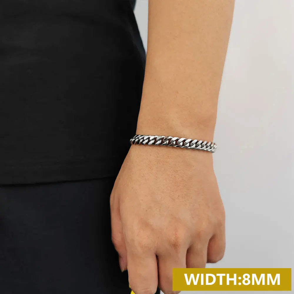 Stainless Steel Cuban Bracelet Miami 6/8MM