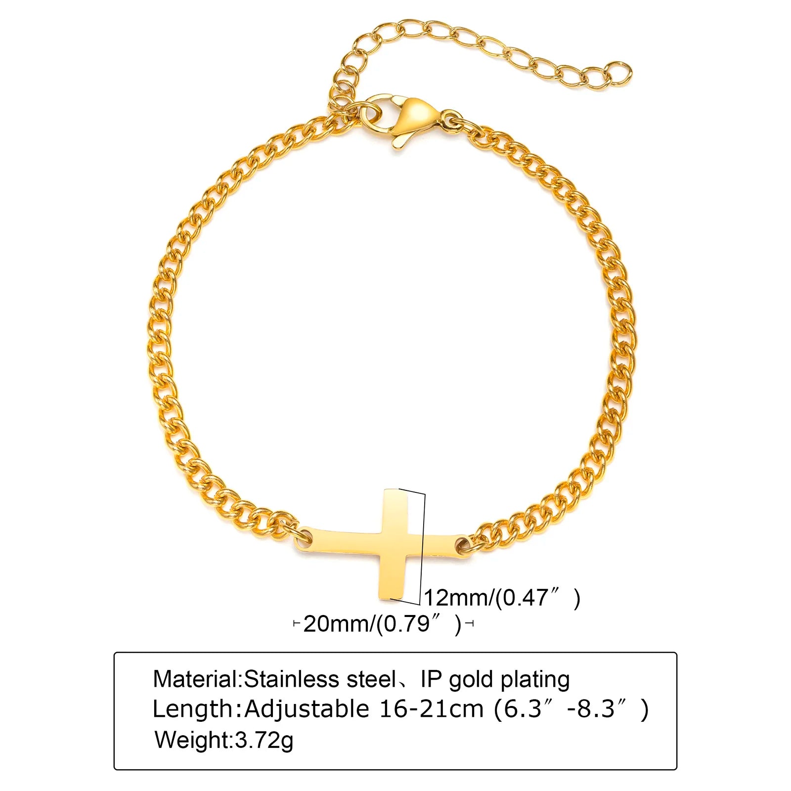 Cross Religious Bracelet — Stainless Steel
