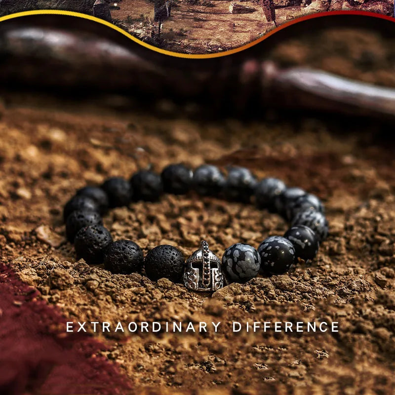 Block Volcanic Lava Stone Bracelet Men Black Classic Matte Obisidian Labradorite Bead Jewelry Women Birthday Gift for