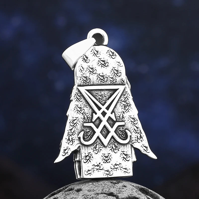 Baphomet Leviathan Cross Pendant Necklace — 316L Stainless Steel