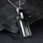 Vintage Secret Compartment Openable Cross Pendant Necklace, Gothic Punk Hip Hop Fashion Pendant Necklace for Men Metal Jewelry