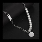 Pearl Round Brand Necklace — Stainless