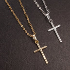Fashion Gold Silver Crystal Christian Jesus Cross Pendant Necklaces Women New Clavicle Chain Necklace Collar Jewelry Gift