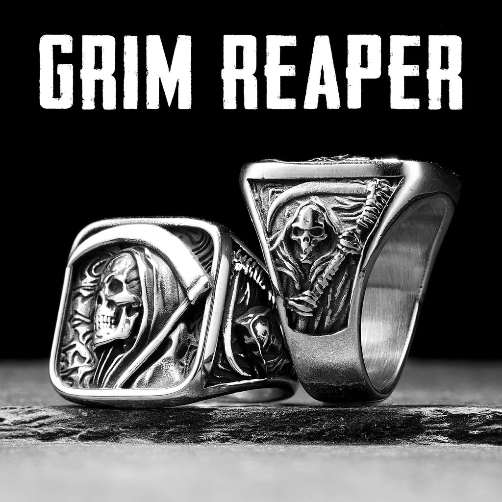 Grim Reaper Skull Ring — Stainless Steel