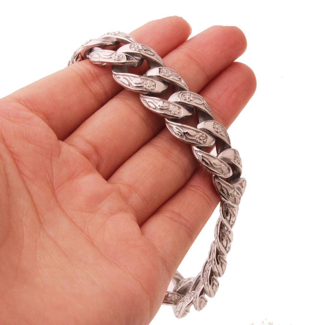 Silver Cuban Link Chain Bracelet 15mm — SS