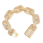 Iced Out Cuban Bracelet Stainless Steel Pig Nose