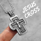 Religion Jesus Cross Stainless Steel Men Women Necklaces Pendants Chain Punk Gothic Trendy Jewelry Creativity Gift Wholesale