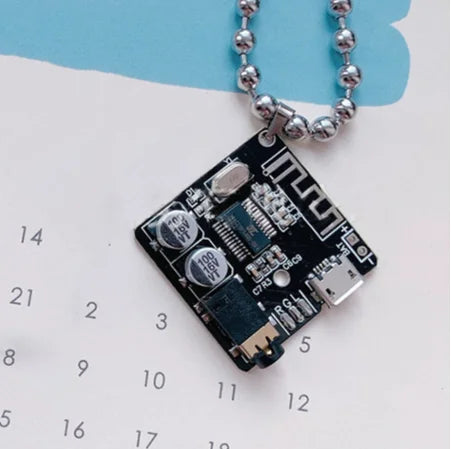 Y2K Cyberpunk Necklace PCB Electric Board Pendant Necklace for E-girl Women Hip Hop Stainless Steel Ins Necklace