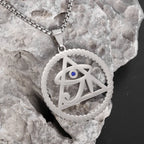 Ancient Egyptian Gods Eye of Horus Triangular Eye Stainless Steel Necklace Suitable for Men and Girls Retro Punk Lucky