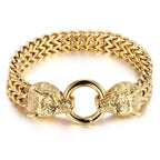 Fashion Gold Color Lion King Charm Bracelet for Men Rock Punk Wristband Jewelry Gift