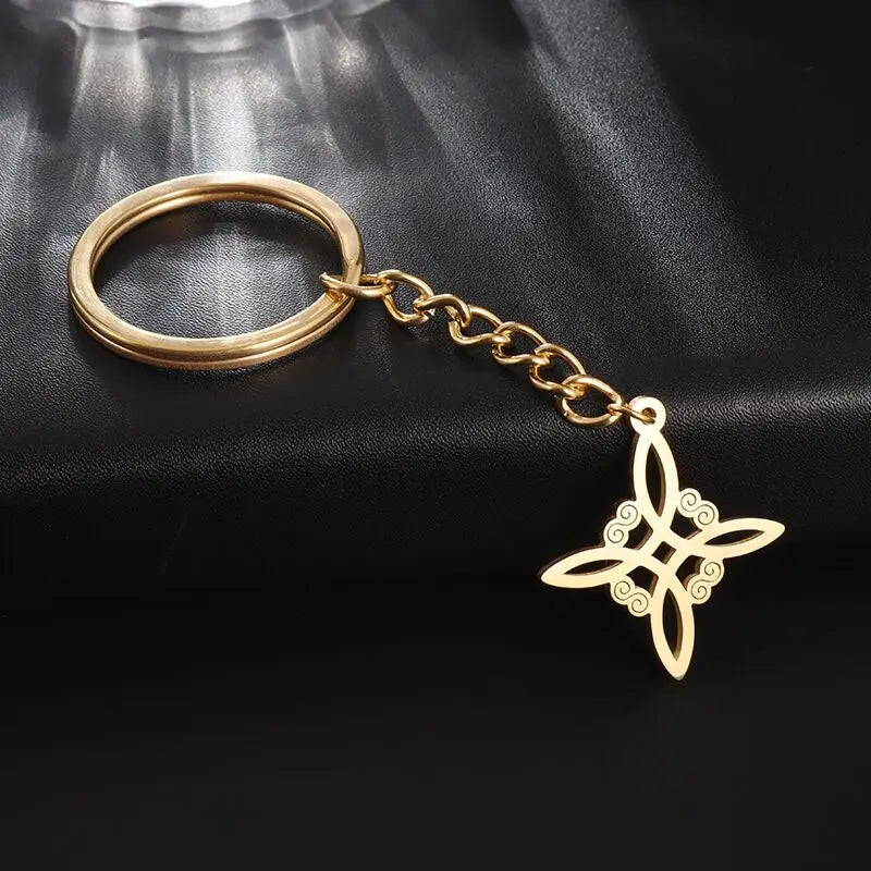 Witchcraft Witch Knot Necklace Irish Trinity Knot Triple Spiral Pendant Stainless Steel Ankh Cross Pentagram Amulet Jewelry