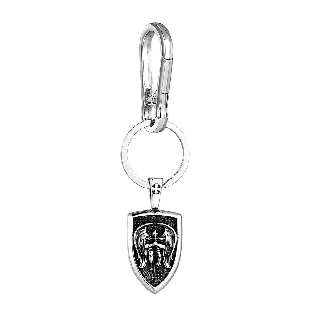 Trendy Charms Archangel Pendant for Men Women 316L Stainless Steel St Michael Necklace for Men Catholic Amulet Jewelry Gift