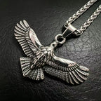 Viking Raven Stainless Steel Pendant Necklace