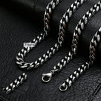 3-11MM Classic Cuban Chain Necklace for Men Women,Silver Black Gold Grey Color Stainless Steel Chains,Basic Punk Jewelry Gift