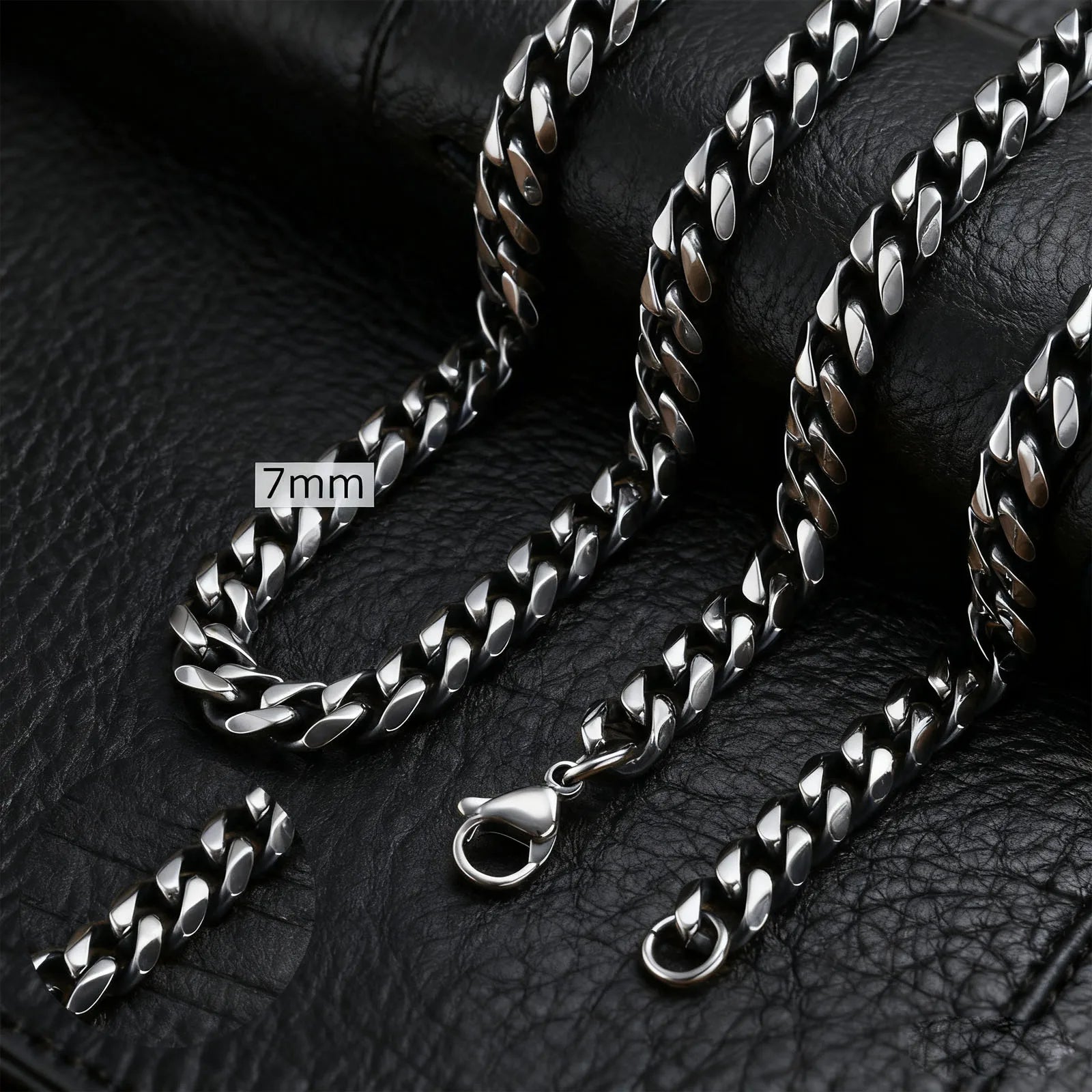 3-11MM Classic Cuban Chain Necklace for Men Women,Silver Black Gold Grey Color Stainless Steel Chains,Basic Punk Jewelry Gift