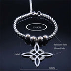Wicca Celtic Knot Stainless Steel Bracelet Women/Men Silver Color Witch Geometric Irish Knots Bracelets Jewelry