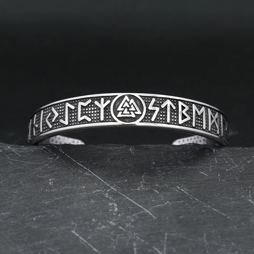 Valknut Cuff Bracelet — Stainless Steel