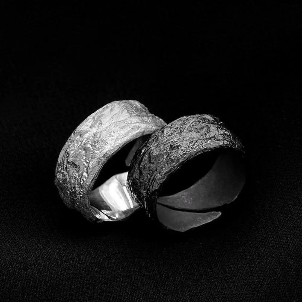 Versatile, Simple and Trendy Men's Summer Fashion Personalized Retro Ring Designer Niche Dark Style Hammer Ring