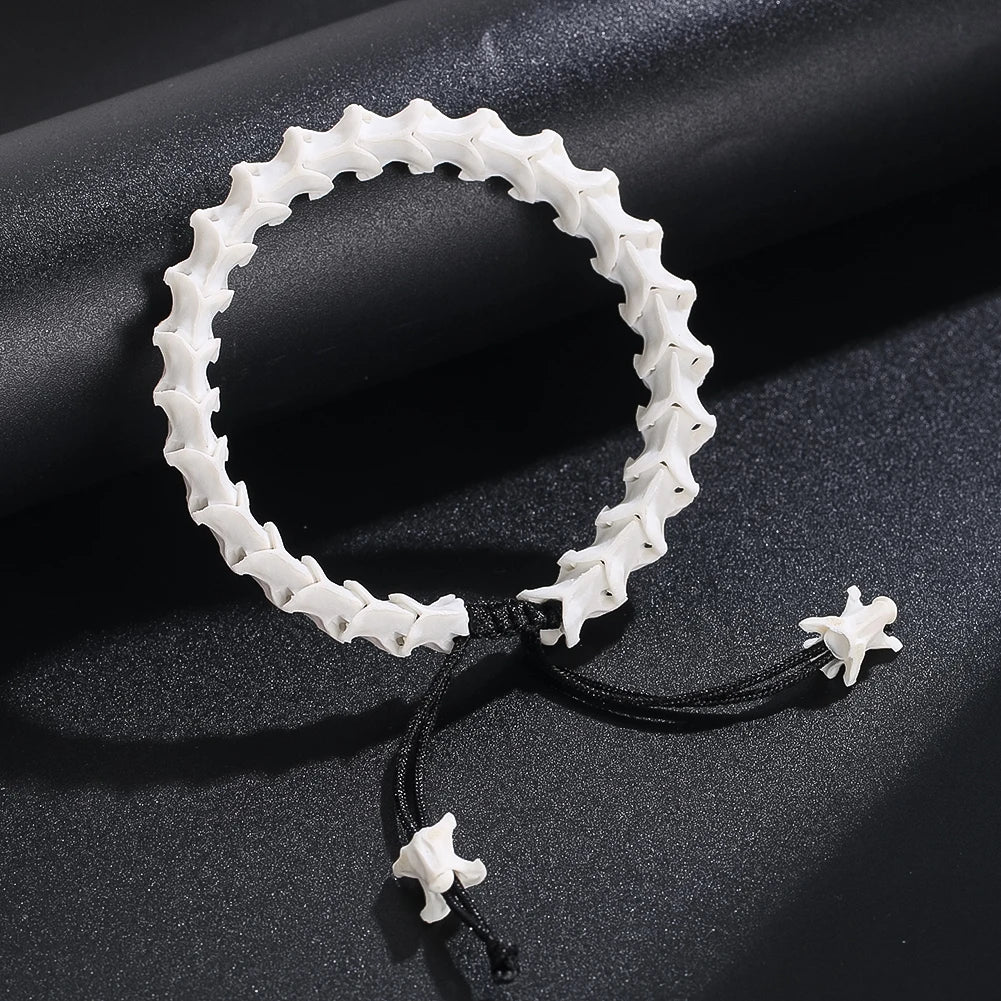 Snake Bone Beads Bracelet 5-8mm — Collectible String, Statement