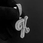 Iced Out Letter Pendant Name Statement
