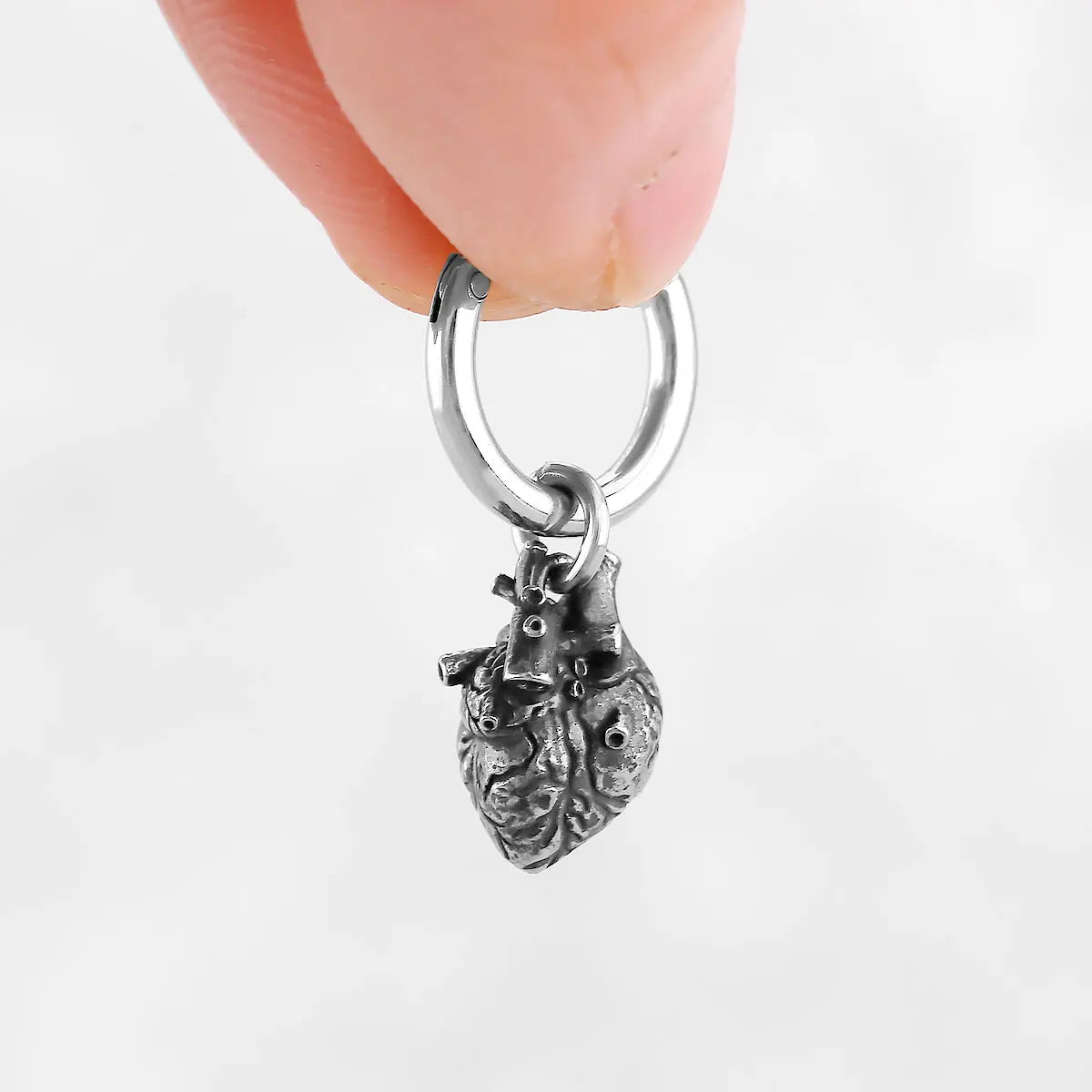 Viking Heart Shape Stud Earrings Nordic Amulet — Stainless Steel