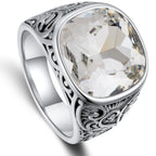 1pc Retro European American Style Men'S 316L Stainless Steel Ring, Fashionable Simple Creative Design, Synthetic Faux