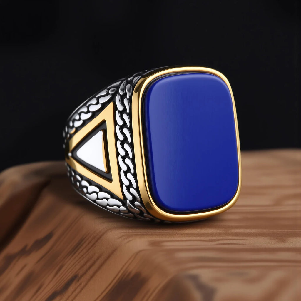 R3427 Men's High Quality 316L Stainless Steel Variety Onyx Rings Fashion Trend Jewelry