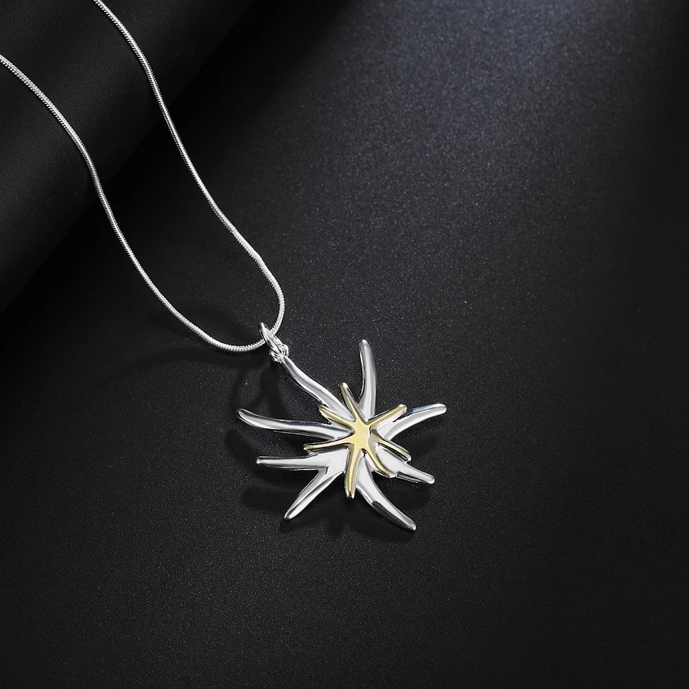Hot trend 925 Sterling Silver fine Starfish Pendant Necklace For Women Fashion Holiday gifts party wedding streetwear Jewelry