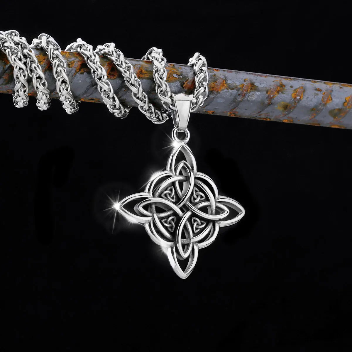 Nordic Totem Amulet Rune Necklace Retro Geometric Pattern Stainless Steel Jewelry Viking Punk Pendant Men's Fashion