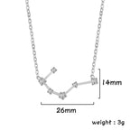 Unift Clear Zircon Zodiac Constellation Women Necklaces Star Sign Pisces Aries Taurus Pendant Fashion Horoscope Amulet Jewelry