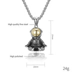 Astronaut Stainless Steel Pendant Necklace