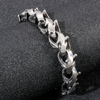 Polished Chunky Link Chain Bracelet — Stainless Steel