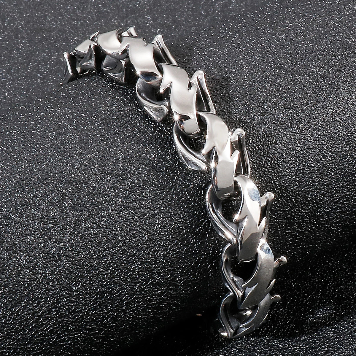 Polished Chunky Link Chain Bracelet — Stainless Steel