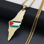 Palestine Flag Steel Pendant Necklace Chain