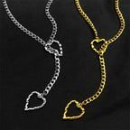Heart O-Ring Chain Necklace — Stainless Steel