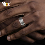 Vnox 8mm Spinner Cross Ring for Men, Bible Prayer Finger Band, Stress Release Stainless Steel Rotatable Ring, Faith