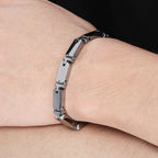 Heavy Tungsten Steel Man Bracelets for Men Woman Gold Color High Polished 7MM Width Link Chain Hand Bracelet Men