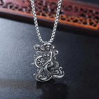 Silver Mermaid Pendant Necklace Stainless Steel