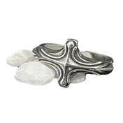 Gothic Cross Ring Silver-Tone Retro Rib Adjustable