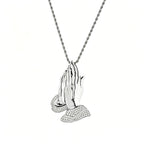 ESKEEM Wholesale Hip Hop Iced Out CZ Hamsa Hand Pendant Necklace Jewelry for Women Men Gold Silver Charm Diamond Pendant Gift