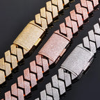 Iced Out Cuban Chain Necklace Stainless Steel 25MM